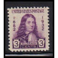 724 3c William Penn Fine Plus MNH O3557
