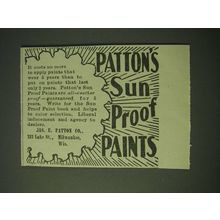 1900 Patton's Sun Proof Paints Ad