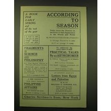 1902 Charles Scribner's Sons Ad - A book for early spring