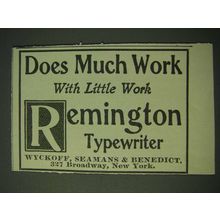 1900 Remington typewriter Ad - Does much work with Little Work Remington