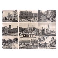 multiview, LEEDS, YORKSHIRE unused postcard RP Chadwick views. c.1950s #