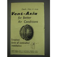 1949 Vent-Axia Ventilation Ad - Vent-Axia for better air conditions
