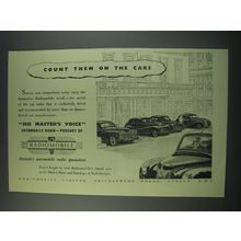 1949 HMV Radiomobile Ad - Count them on the cars