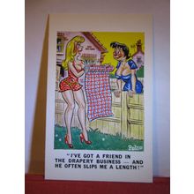 SAUCY SEASIDE POSTCARD unused Sunny PEDRO series no 204 drapery business #