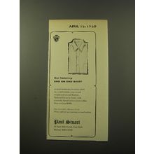 1960 Paul Stuart Gant Shirt Ad - Our flattering end on end shirt