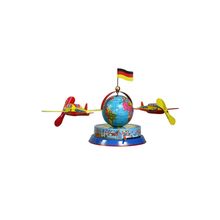 RM575 - German Collectible Tin Toy - Airplanes Circling Globe - 6.5"H x 13"W ...