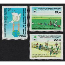 Mauritania Bird Intl Youth Year 3v 1986 MNH SG#840-842 MI#867-869