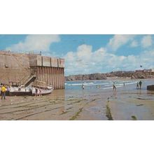 Newquay Harbour Gap Cornwall + Balloon Postcard