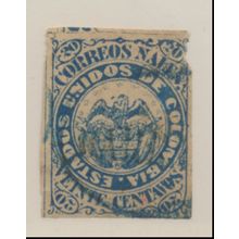Colombia Stamp Scott #55, Used, Rough