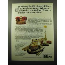 1969 Hilton Hotel Ad - At The Waldorf Astoria