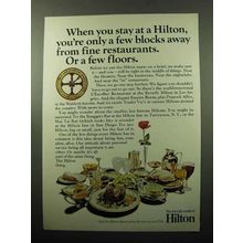 1969 Hilton Hotel Ad - Fine Restaurants