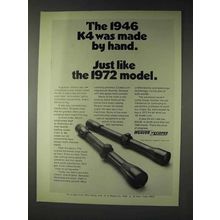 1972 Weaver K4 Scope Ad - Made By Hand