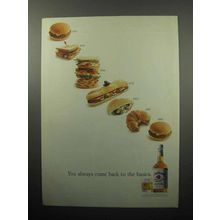 1989 Jim Beam Bourbon Ad - Come Back to the Basics