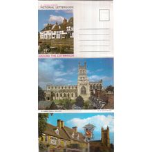 AROUND THE COTSWOLDS unused lettercard, 6 views Pictorial Letterguide by J Hinde