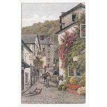High Street Clovelly Devon 1937 A R Quinton Art Postcard 2948