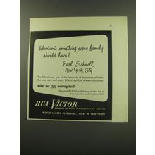1949 RCA Victor Television Ad - Television's something every family should have!