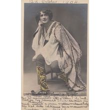 Lily Brayton Gold Sparkle Edwardian Actress Postcard