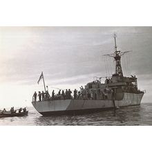HMSAS Natal at Tristan Da Cunha Archbishop Of Capetown Ship Postcard