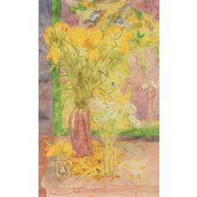Professor Norman Adams Lilies & White Anemones Painting Postcard