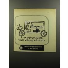 1956 Green Cross for Safety Ad - I can stop on a dime. That's what my uncle said