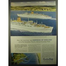 1956 Canadian Pacific Cruise Ad - Now the luxurious new Empress of England