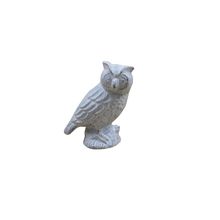 Whitewashed Cast Iron Owl Metal Door Stop 6""