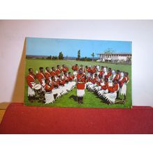 MILITARY FORCES BAND, FIJI used vintage postcard =
