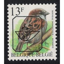 Belgium House sparrow Bird Buzin 'Moineau Domestique' 13f Pre-cancel 1994