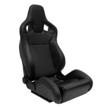 AUTO-STYLE NK x1 Universal Sports Bucket Seat Black Synth Leather & Textile