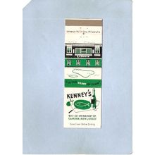 New Jersey Camden Matchcover Kenny's 531-33-35 Market St~3172