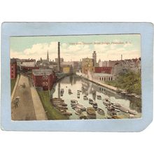 Rhode Island Pawtucket Postcard View From Division St Bridge~939