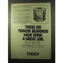 1970 Timken J-Line Bearings Ad - We're Retiring Them