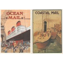 Ocean Coastal Mail Ship Ferry Royal Mail 2x Poster Postcard s