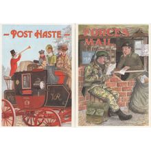 Forces Mail Post Haste 2x Royal Mail Poster Advertising Postcard s