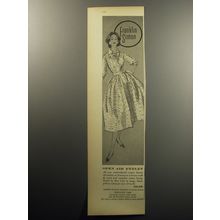 1957 Franklin Simon Blue Gem Dress Advertisement - Open air eyelet