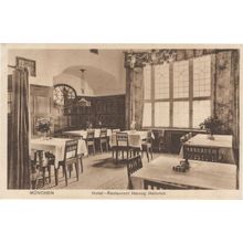 Hotel Herzog Interior Restaurant Heinrich Munchen Germany Old Postcard