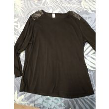womens black alexia size 26 top with leathery feel patch at both shoulders
