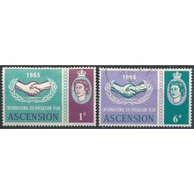 International Co-operation Year - Ascension 1965 - NM H & FH - SG 89/90