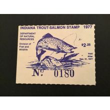 ICOLLECTZONE US Indiana 1977 Trout Fish Stamp VF NH