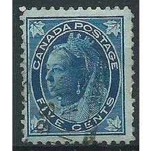 Canada 1897 SG146 5c Deep Blue/Bluish (Remainders) Fine Used . . ..