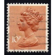 Great Britain 1979 10p Orange Brown Type I AOP Used SG X887 machin postage stamp