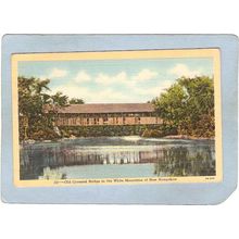 NH White Mountains Covered Bridge Postcard Covered Bridge World Guide Numb~471
