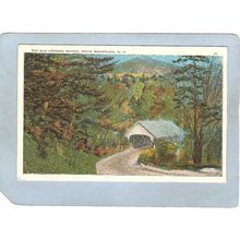 NH White Mountains Covered Bridge Postcard Covered Bridge World Guide Numb~470