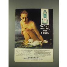 1976 Alpha Keri Bath Oil Ad - Woman Not a Duck