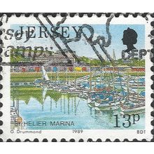 JERSEY, St Helier Marina, blue 1989, 13p, #3