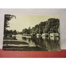 COLLEGE BARGES, RIVER ISIS, OXFORD , used vintage postcard. RP 1950s =