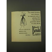 1954 Henri Bendel Collection for Brides and Bridesmaids Ad