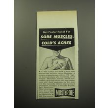 1957 Musterole Analgesic Rub Ad - Get faster relief for sore muscles