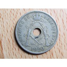 Belgium 1920 25 Centime Belgique (French Text) Coin