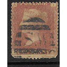 GB 1858 QUEEN VICTORIA 1d RED PLATE 218 OF USED SG43 IA